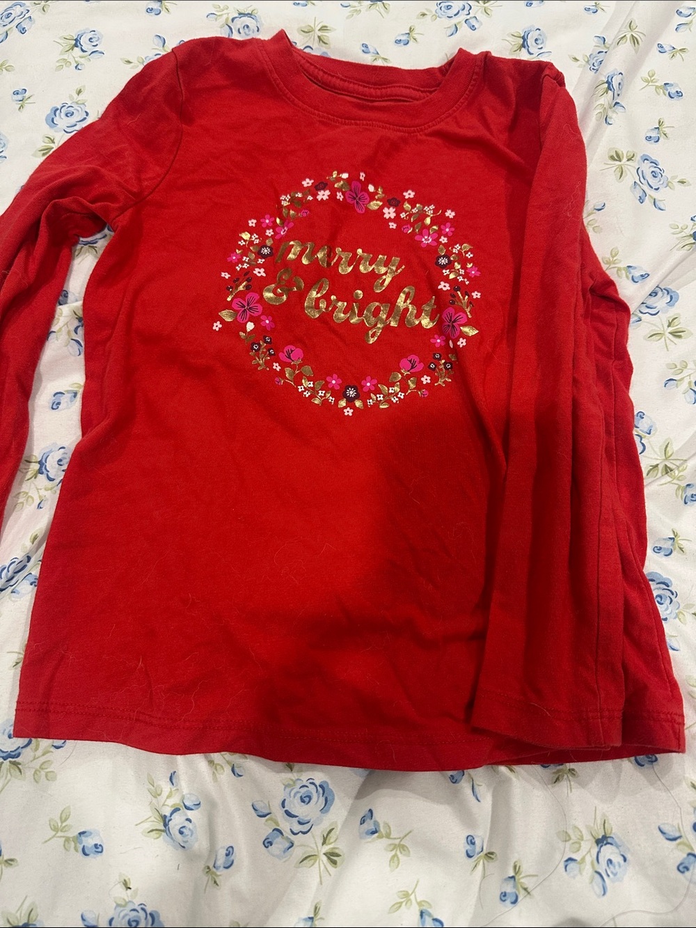 Kids Merry & Bright Long-Sleeve Top - Red